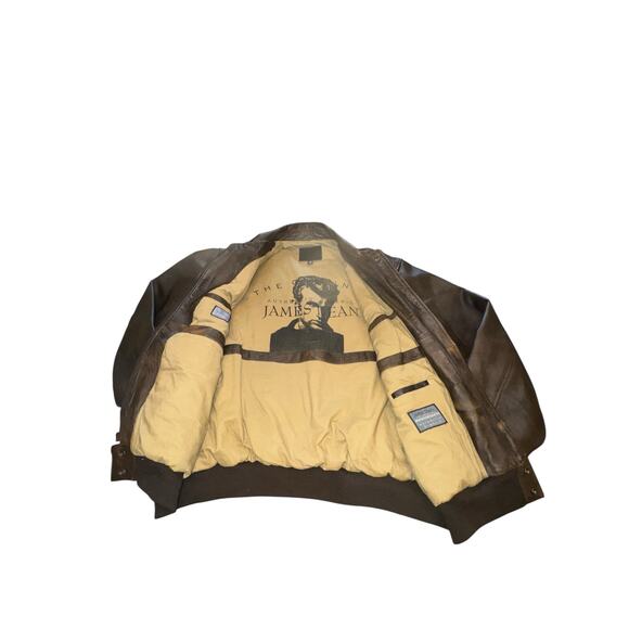 The original James Dean limited edition brown leather bomber jacket size XXL - Picture 5 of 13
